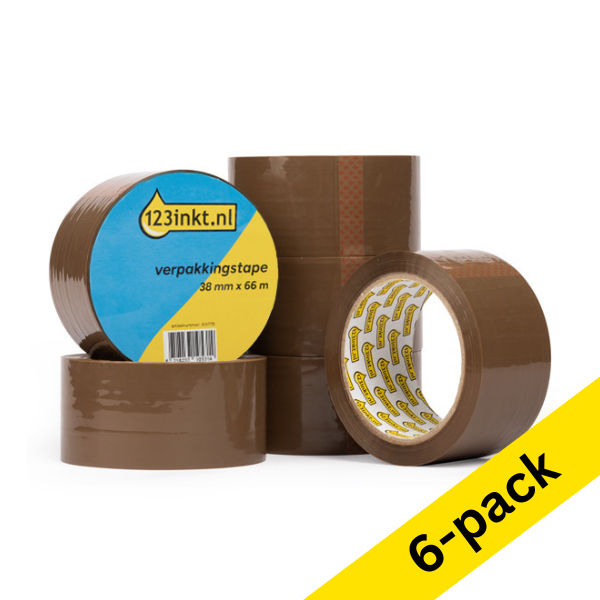 Packing tape 38mm x 66m (brown) | 123ink 6-pack 301982 - 1