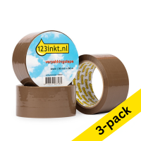 Packing tape 50mm x 66m (brown) | 123ink | 3-pack