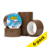 Packing tape 50mm x 66m (brown) | 123ink | 6-pack