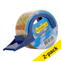 Packing tape dispenser + roll (50mm x 66m) | 123ink | 2-pack 302835