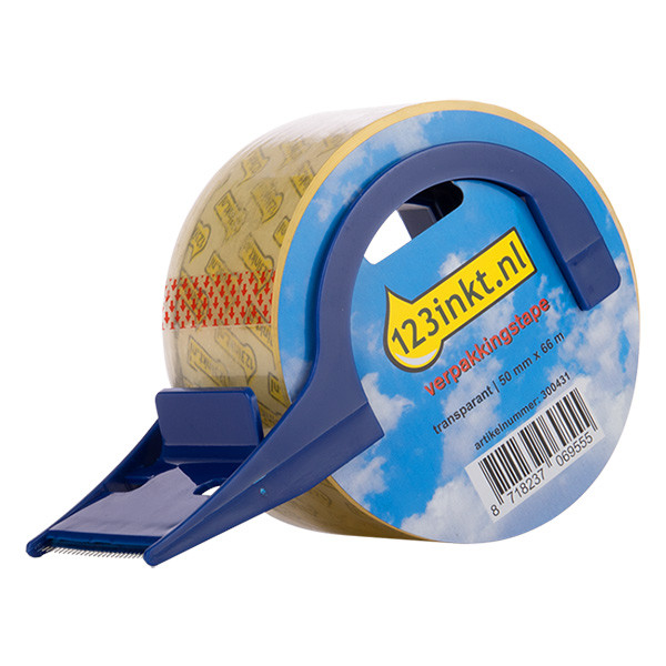 Packing tape dispenser + roll (50mm x 66m) | 123ink 300431 - 1