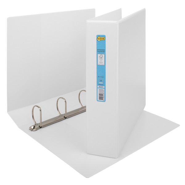 Panorama ring binder (A4) with 4 D-rings (50mm) | white | 123ink 301072 - 1