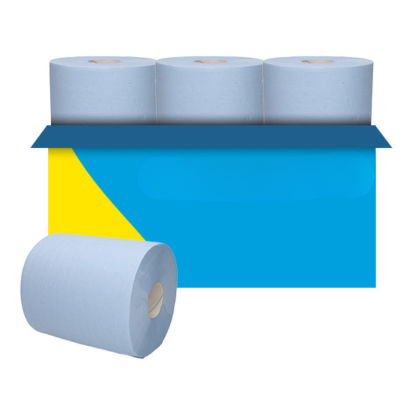 Paper towel rolls (2-ply) for Tork M2 dispenser 150m | Midi Centerfeed Food ISEGA | blue | 123ink | 6-pack SDR02105 - 1