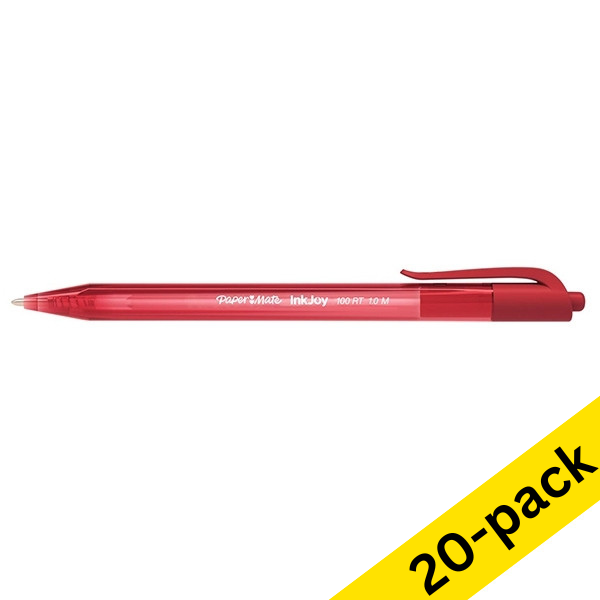 Ballpoint pen | red | 1mm | Paper Mate InkJoy 100 RT | 20-pack 240014 - 1