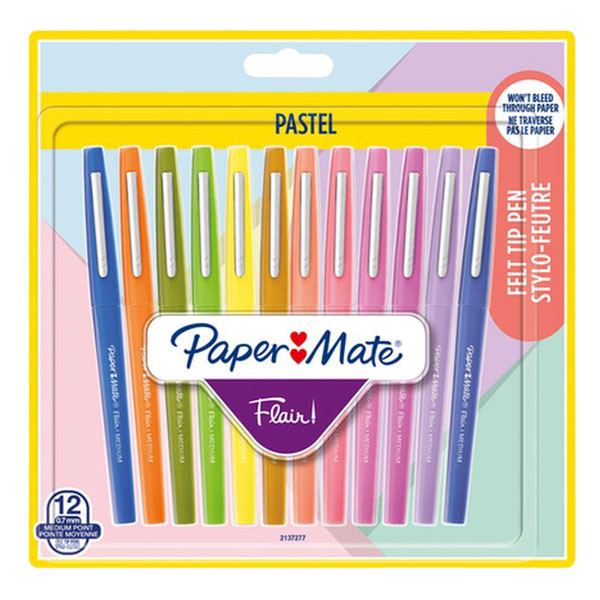 Papermate Flair Pastel assorted fineliner (12-pack) 2137277 237133 - 1