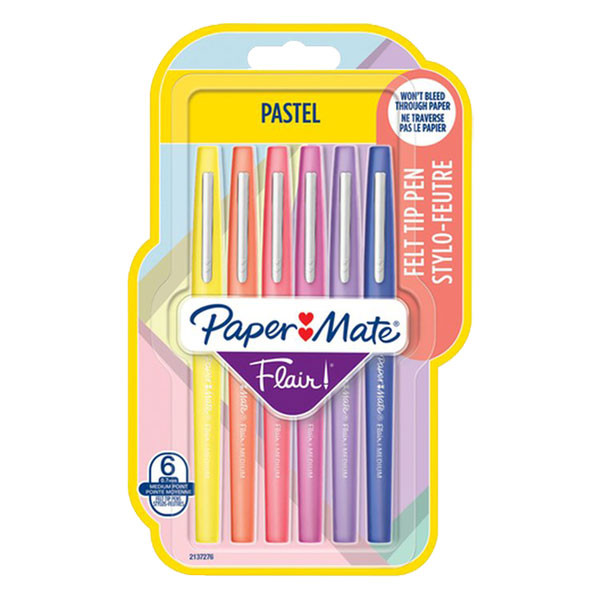 Papermate Flair Pastel assorted fineliner (6-pack) 2137276 237132 - 1