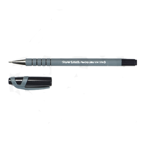 Papermate Flexgrip Ultra Stick black ballpoint pen with cap (1mm) S0190113 237110 - 1