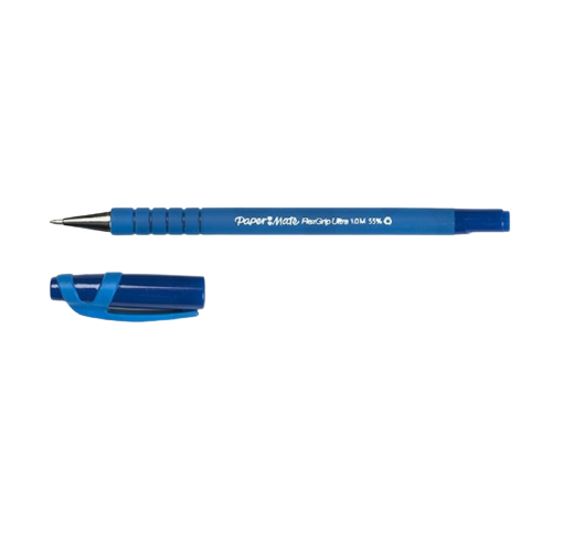 Papermate Flexgrip Ultra Stick blue ballpoint pen with cap (1mm) S0190153 237109 - 1