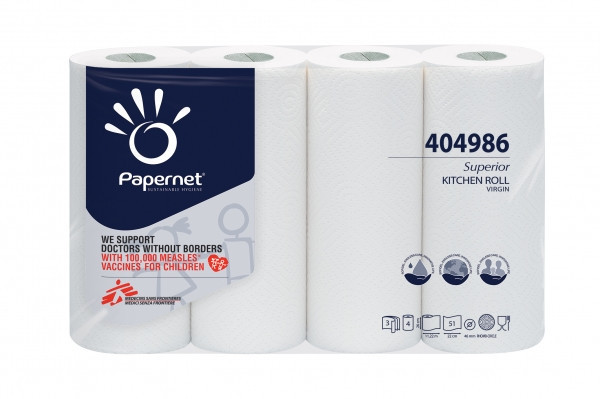 Papernet Superior 3-ply kitchen roll (4 x 51 sheets) SPA00002 - 1
