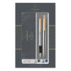 Ballpoint pen + fountain pen | stainless steel gold (blue ink) | Parker Jotter Original