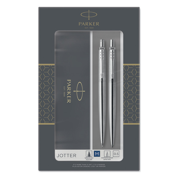 Ballpoint pen | stainless steel (blue ink) | Parker Jotter Original + mechanical pencil 214046 - 1