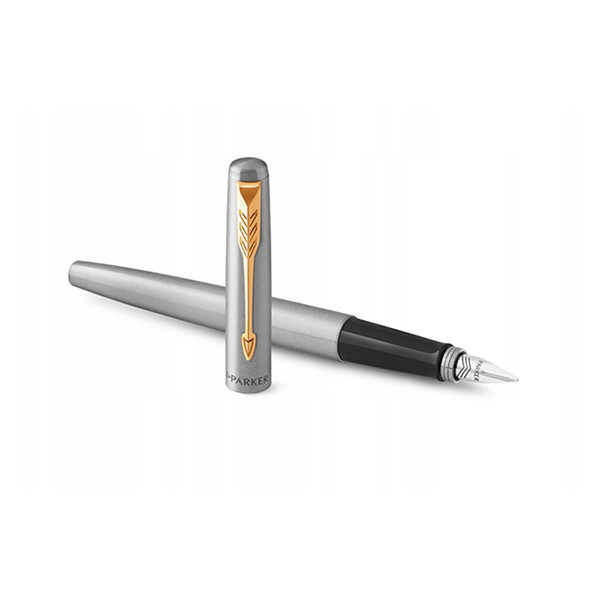 Fountain pen | medium gold (blue ink) | Parker Jotter Stainless Steel 214148 - 1