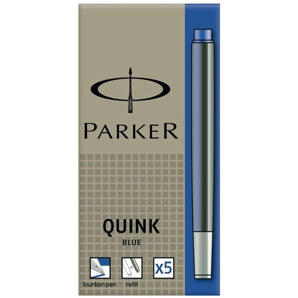 Fountain pen refill | blue | Parker Quink | 5-pack 214008 - 1