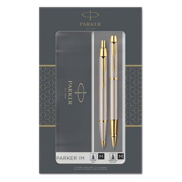 Parker IM gold/chrome with ballpoint and rollerball (black ink) 2093217 214051 - 1