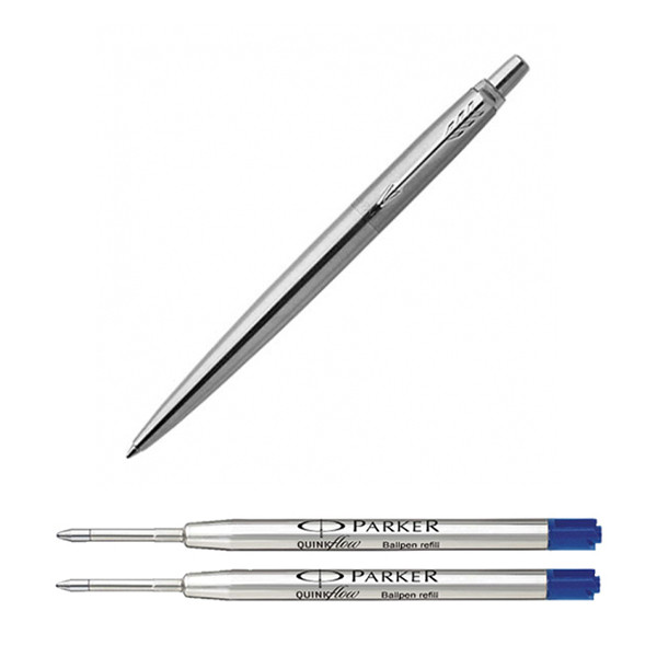 Parker Jotter Original stainless steel ballpoint pen + 2 refills  214101 - 1