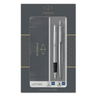 Parker Jotter chrome stainless steel with ballpoint and fountain pen (blue ink) 2093258 214048
