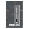 Parker Jotter chrome stainless steel with ballpoint and fountain pen (blue ink)