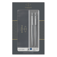 Parker Jotter chrome stainless steel with ballpoint pen and mechanical pencil (blue ink) 2093256 214046