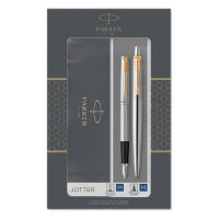 Parker Jotter gold stainless steel ballpoint pen and fountain pen (blue ink) 2093257 214047