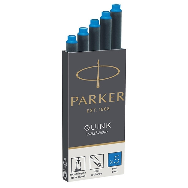 Parker Quink royal blue erasable ink refills (5-pack) 1950383 S0116210 214002 - 1