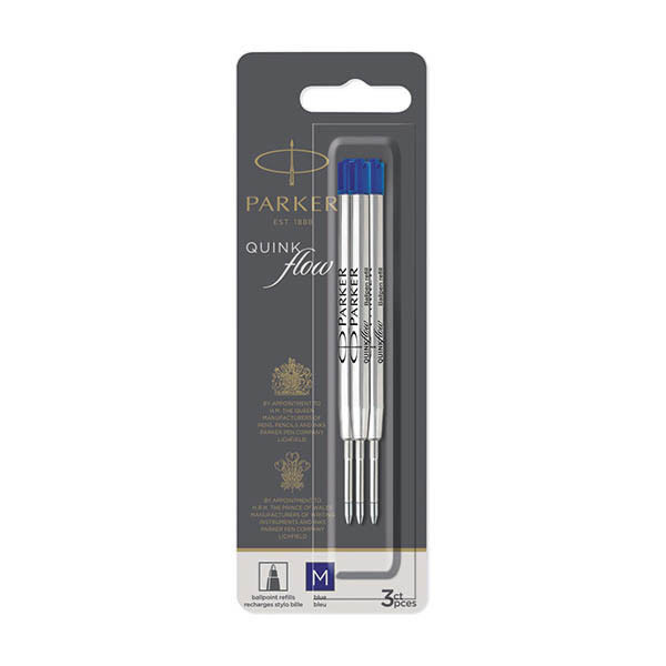 Parker Quinkflow blue medium ballpoint refill (3-pack) 424488 - 2