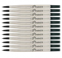 Rollerball pen refill | medium black | Parker Rollerball | 12-pack 214016