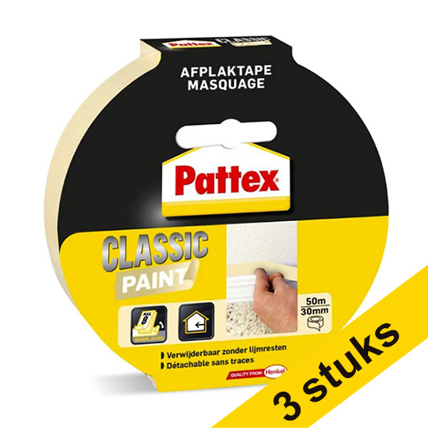 Masking tape 30mm x 50m | Pattex Classic Paint | 3-pack 206274 - 1