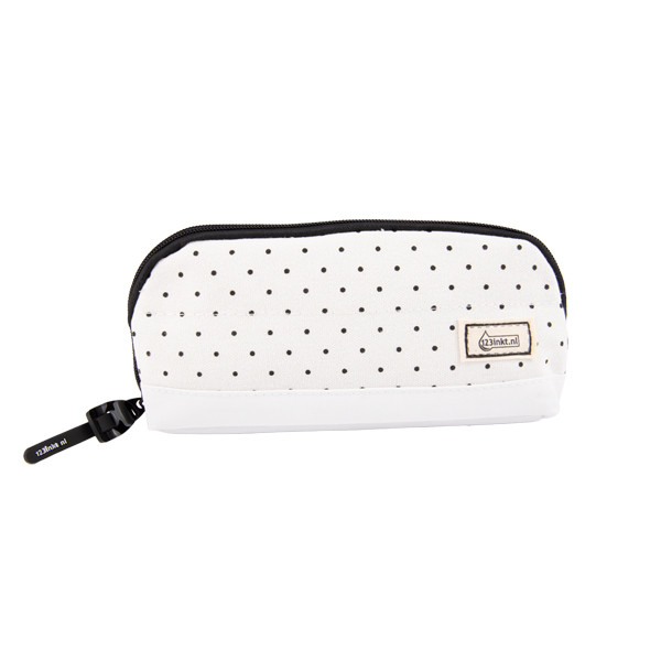 Pencil case | white and black polka | 123ink 301313 - 1