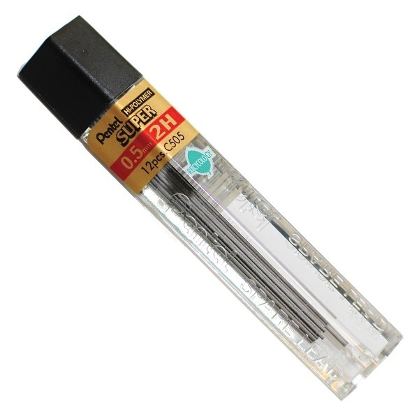 Pentel 2H mechanical pencil refill, 0.5mm (12-pack) C505-2H 210011 - 1