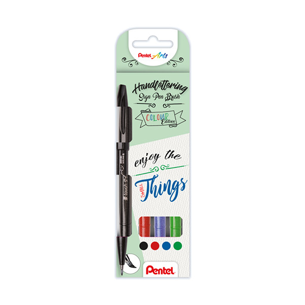 Brush pens set | assorted colours | Pentel SES15C | 4-pack 210337 - 1