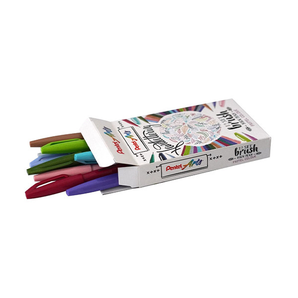Brush pens set | pastel colours | Pentel SES15C | 12-pack 210336 - 1