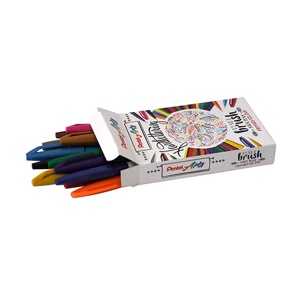 Brush pens set | primary colours | Pentel SES15C | 12-pack 210335 - 1