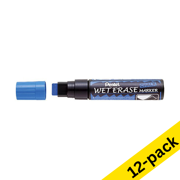 Chalk marker 8-16mm chisel | blue | Pentel SMW56 | 12-pack 210258 - 1