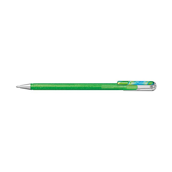 Pentel Dual Metallic light green/metallic blue/red rollerball pen 018588 210201 - 1