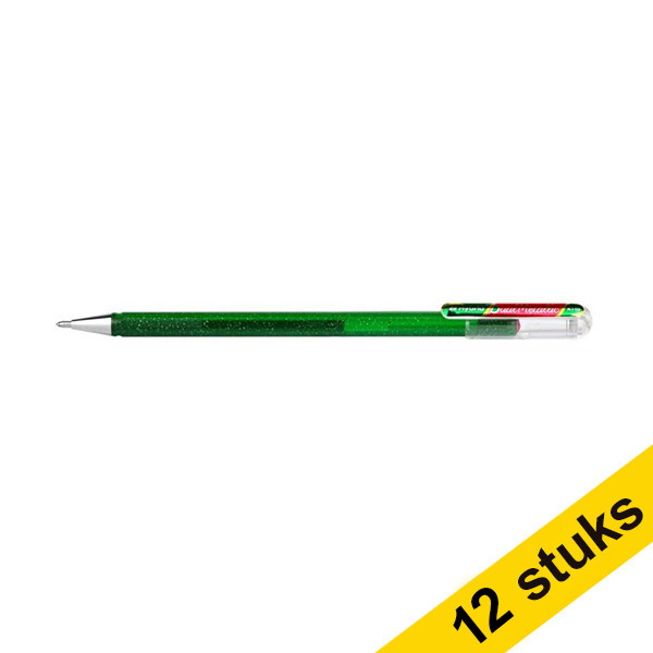 Pentel Dual Metallicgreen/metallic red rollerball pen (12-pack)  210215 - 1