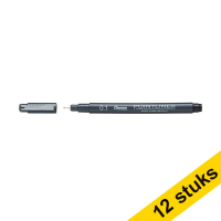 Fineliner | 0.1mm | black | Pentel Pointliner S20P | 12-pack 210301