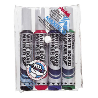 Pentel Maxiflo black/red/blue/green whiteboard markers set (3mm round) 007639 210345