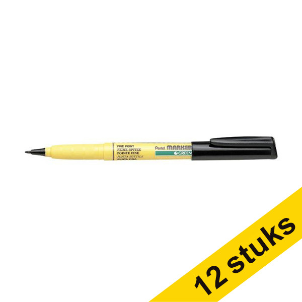 Pentel NM10 black textile marker (1mm round) (12-pack) 210222 - 1