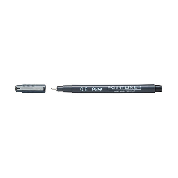 Pentel Pointliner S20P black fineliner (0.8mm) 018155 210306 - 1
