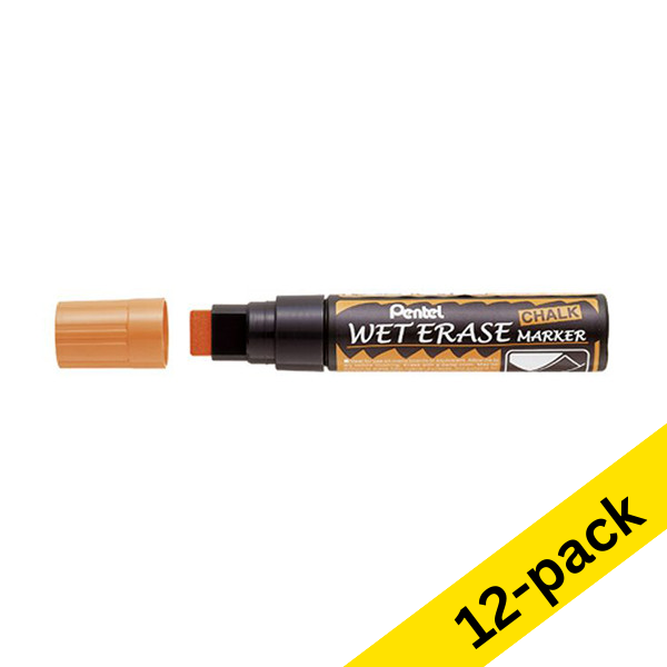 Pentel SMW56 orange chalk marker (8mm - 16mm chisel) (12-pack) 210264 - 1