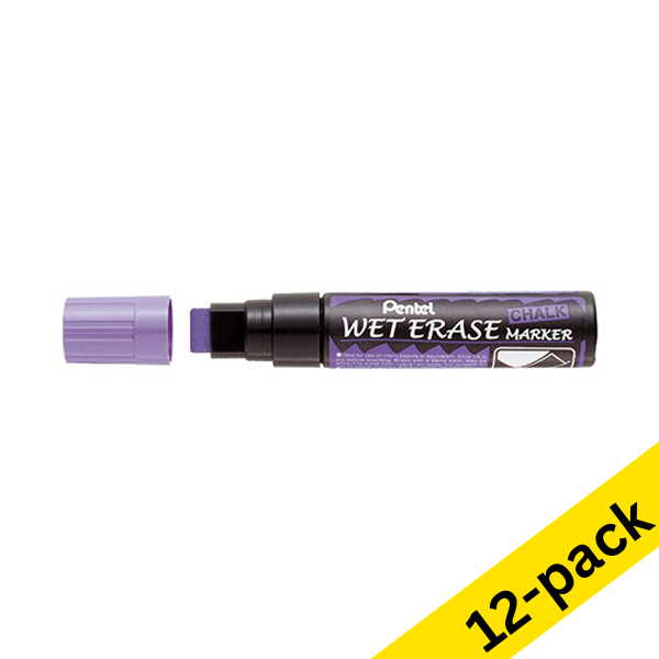 Pentel SMW56 purple chalk marker (8mm - 16mm chisel) (12-pack) 210266 - 1