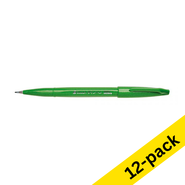 Pentel Sign SES15C green brush pen (12-pack) 210136 - 1