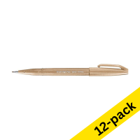 Pentel Sign SES15C light brown brush pen (12-pack)
