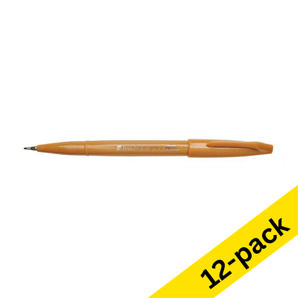 Pentel Sign SES15C ocher brush pen (12-pack) 210144 - 1