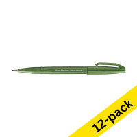 Pentel Sign SES15C olive green brush pen (12-pack)