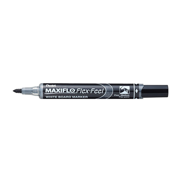 Whiteboard marker 1.5 - 4.5mm round tip | black | Pentel Flex-Feel 210363 - 1