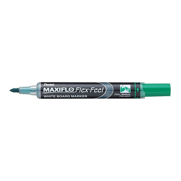 Whiteboard marker 1.5 - 4.5mm round tip | green | Pentel Flex-Feel 210366 - 1