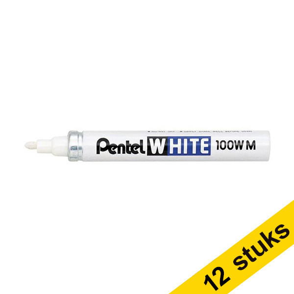 Pentel X100W industrial paint marker white (3.9 mm round) (12-pack)  210128 - 1