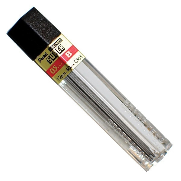 Pentel mechanical 2B pencil refill 0.5mm (12-pack) C505-2B 210008 - 1