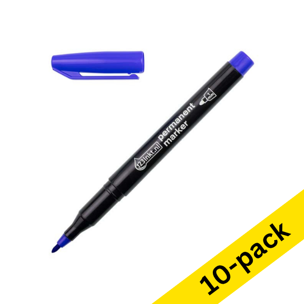 Permanent marker 1mm | 123ink | blue | 10-pack 300890 - 1